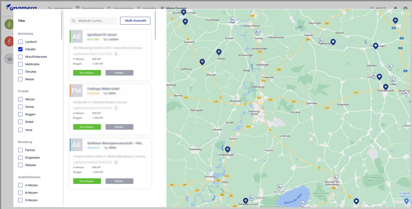 House of Crops grain trading platform interface