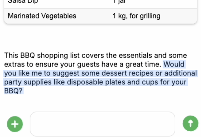 Upselling suggestions in chat